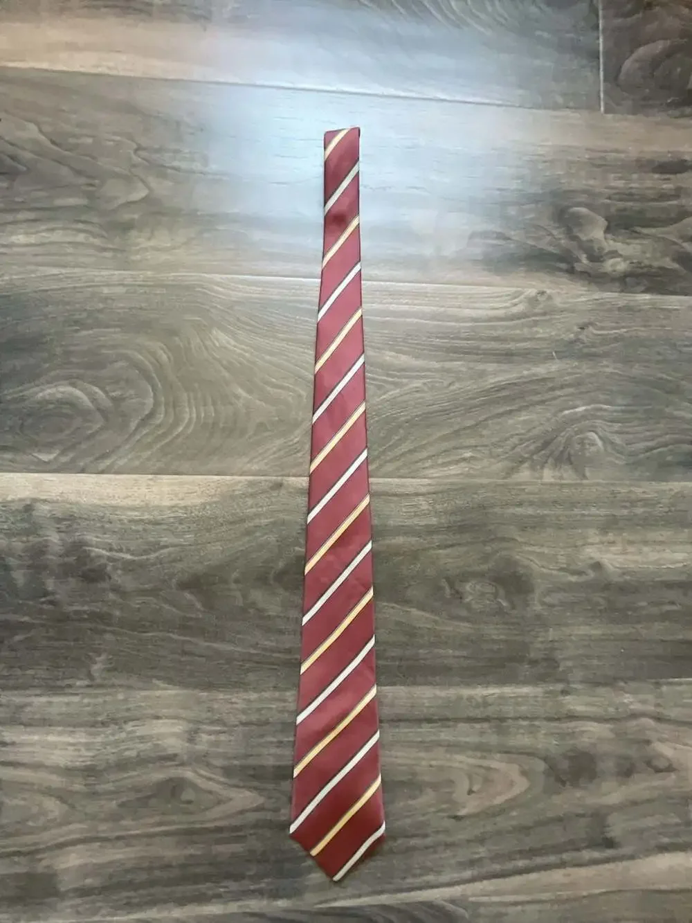 Christian Dior Vintage Burgundy Striped All Silk Necktie